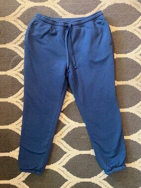 Eddie Bauer Faux Shearling Lined Jogger Sweatpants Men's Size L Unisex Blue